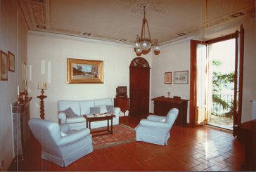 The living room with the balcony